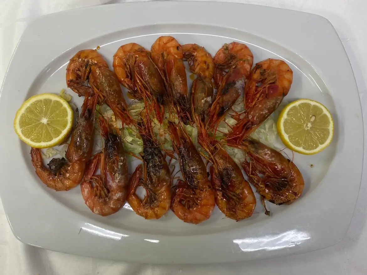 plato de gambas a la plancha